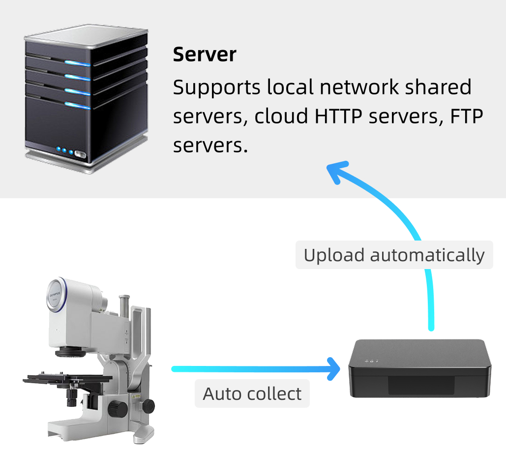 Automatically collect data and upload it to a network server