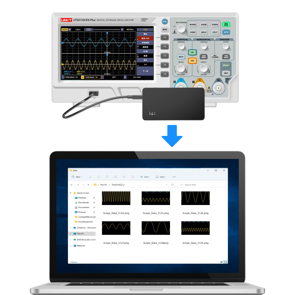 Transfer equipment-generated files to a computer